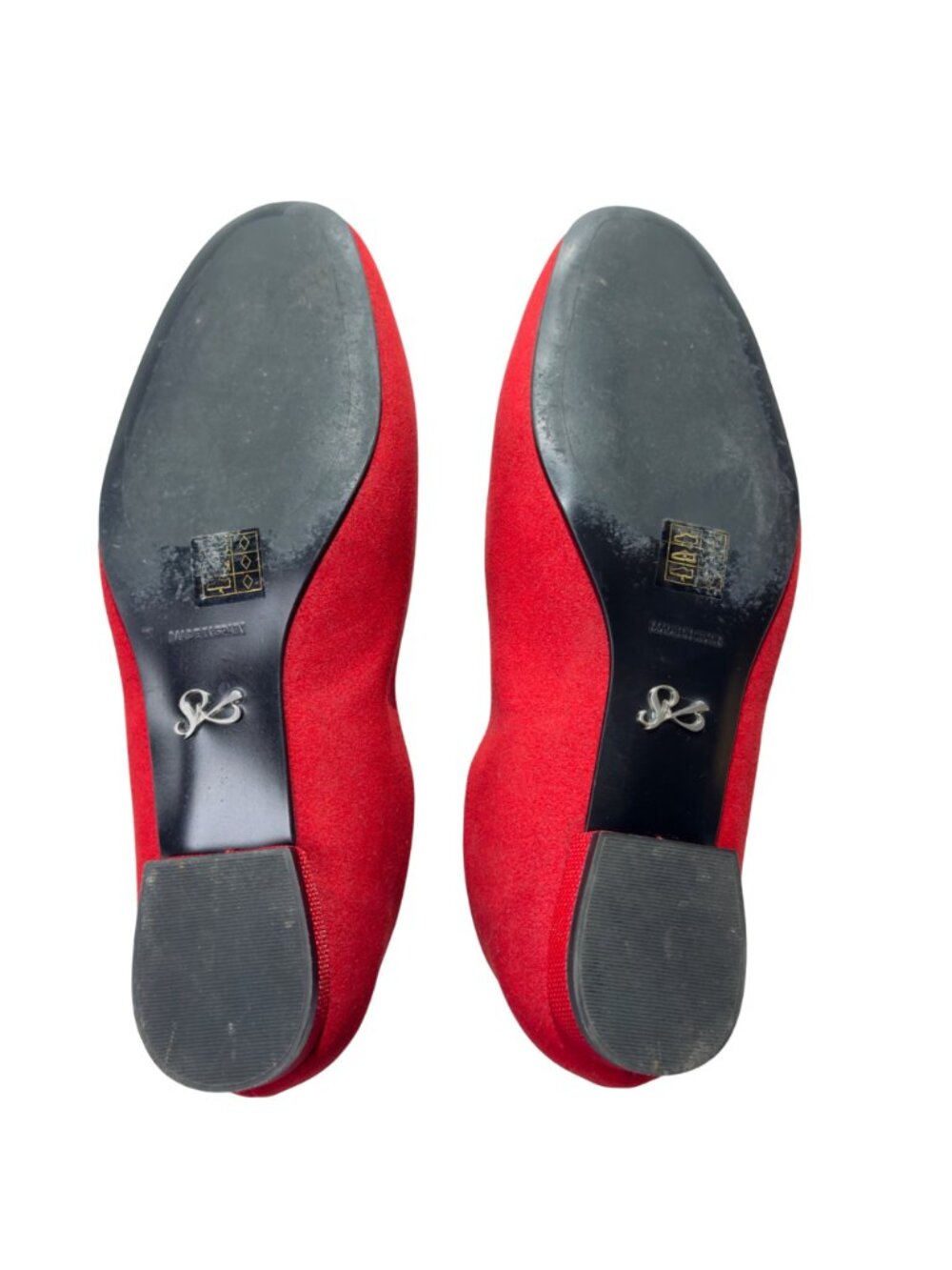 Antonia Saint Womens Red Suede Flats With Blue Insole Made In Spain Size 7C - Picture 5 of 10